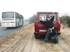 Реальный немецкий трах на автомагистрали